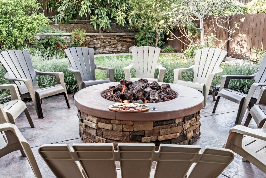 backyard outdoor firepit and fireplace contractors katy texas