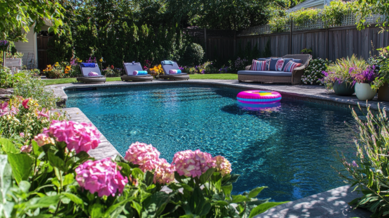pool side landscape design ideas in richmond tx
